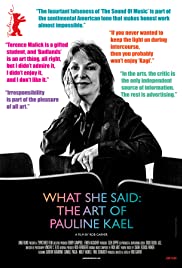 What She Said: The Art of Pauline Kael (2018)